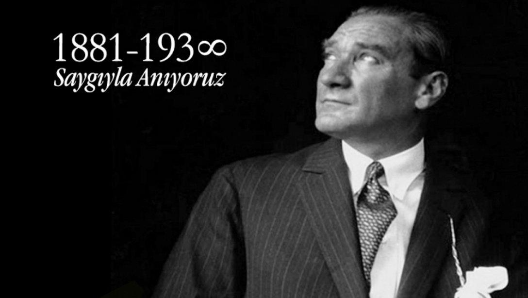İlçe Milli Eğitim Müdürü Süleyman ÜNAL'ın 10 Kasım Atatürk'ü Anma Günü ve Atatürk Haftası Mesajı    